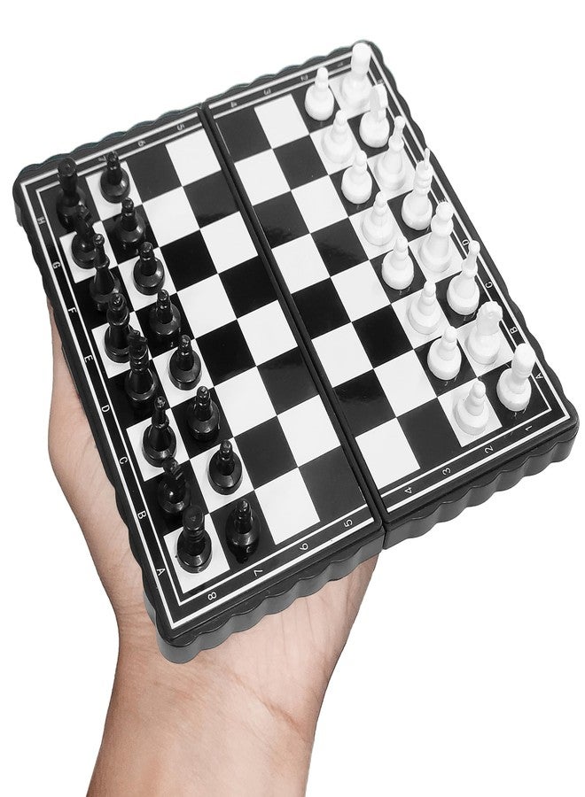 في جراسب مجموعة شطرنج مغناطيسية صغيرة من VGRASSP للأطفال - رقعة شطرنج قابلة للطي مع قطع مغناطيسية قوية - مثالية للأطفال والكبار - مثالية للسفر والتخييم - Image 5